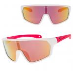 Juniorskie gumowe okulary przeciwsłoneczne sportowe GOG E995-3 biały/różowy