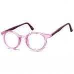Okrągłe oprawki korekcyjne okulary zerówki TR-97E różowy transparentny