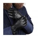 Męskie Rękawiczki skórzane ocieplane polarkiem r.S - RKW7A-S