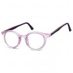 Okrągłe oprawki korekcyjne okulary zerówki TR-97C fioletowy transparentny