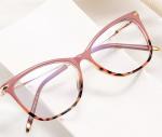 SLIM okulary damskie kocie oczy zerówki do komputera BLUE LIGHT 25151B