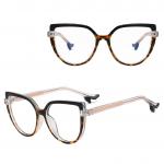 Damskie Okulary NA OBCASIE zerówki do komputera kocie BLUE LIGHT 25159A Czarne/Panterkowe