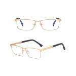 Męskie aluminiowe okulary zerówki do komputera BLUE LIGHT złote 25125B
