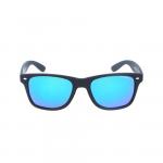 Okulary przeciwsłoneczne czarne nerdy matowe z niebieską lustrzanką DE-818