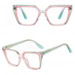 Damskie kocie okulary zerówki do komputera BLUE LIGHT na teleskopach 25152A Mięta/Róż