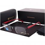 Męskie okulary +2.25 do czytania i komputera Blue Light+Antyrefleks STL281 czarny/czerwony