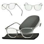 Plusy +2.50 szare okulary do czytania kwadratowe korekcyjne ST322