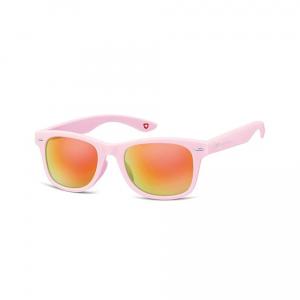 Okulary przeciwsłoneczne Lustrzanki dziecięce nerdy Montana 965D różowe matowe