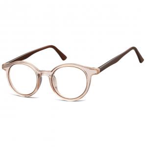 Okrągłe oprawki korekcyjne okulary zerówki TR-97B brązowy transparentny