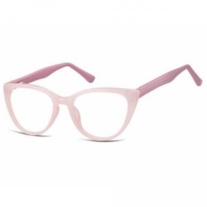 Okulary oprawki optyczne zerówki korekcyjne kocie oczy Sunoptic CP113E różowe