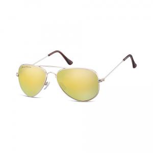 Zlote Pilotki okulary lustrzane aviator MS94G