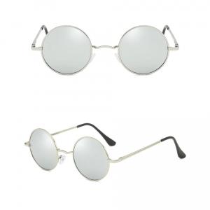 Okulary Lenonki srebrne przeciwsłoneczne hippie retro T3310B