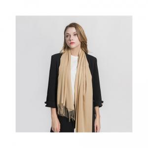 Camel szalik damski duży cashmere frędzle SZA-68