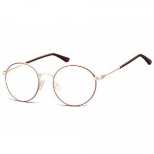 Lenonki okrągłe Okulary oprawki optyczne 919 złoto-bordowe