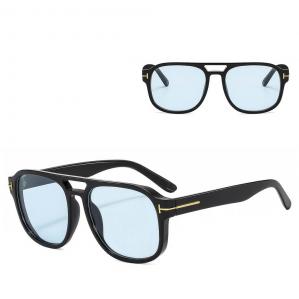 Okulary przeciwsłoneczne pilotki STL64C czarny/niebieski