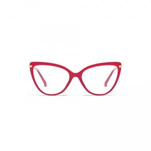 Czerwone okulary kocie do komputera damskie z filtrem BLUE Light zerówki 2563-2