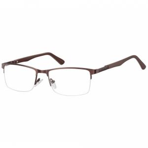 Żyłkowe oprawki korekcyjne zerówki okulary unisex 996B brązowe