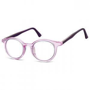 Okrągłe oprawki korekcyjne okulary zerówki TR-97C fioletowy transparentny