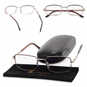 Plusy +0.50 Fotochromowe korekcyjne okulary do czytania z flexami ST334 złoty/brąz