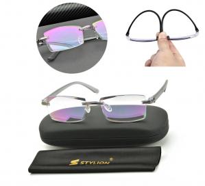 Bezramkowe gotowe okulary Minusy -2.50 przydymione z antyrefleksem ST321