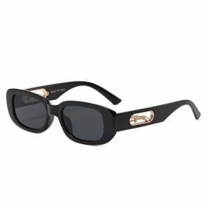 Damskie owalne okulary przeciwsłoneczne z filtrem UV400 czarne ST-FAS1