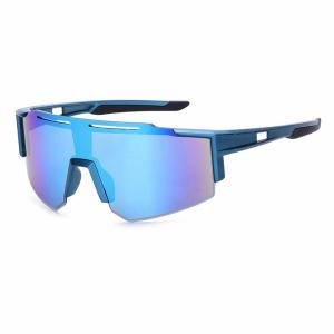Sportowe okulary przeciwsłoneczne lustrzanki z filtrem UV400 niebieskie SVM-11A