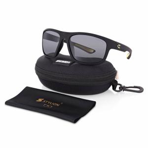 Duże męskie sportowe okulary przeciwsłoneczne z polaryzacją i filtrem UV400 Czarne POL-446B