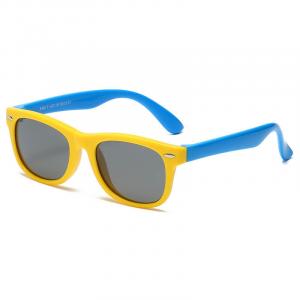 Dziecięce 5-9 lat gumowe okulary przeciwsłoneczne polaryzacyjne POL-JR-57C yellow/blue