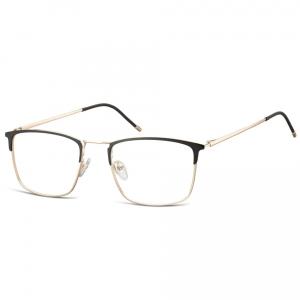 Oprawki korekcyjne zerówki okulary męskie prostokątne 893 złoty + czarny