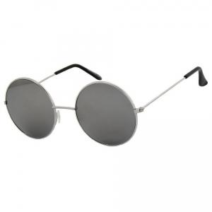 Okulary Lenonki przeciwsłoneczne lustrzanki srebrne hippie retro 3122D