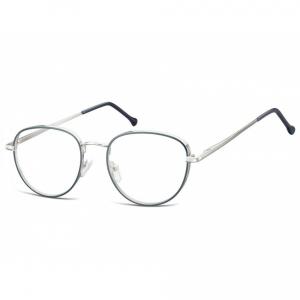 Owalne Okulary oprawki optyczne 918F granatowo-srebrne