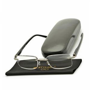 Plusy +3.00 okulary bezramkowe do czytania korekcyjne ST323X czarne