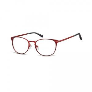 Okulary oprawki damskie kocie oczy stalowe Sunoptic 992F czerwone