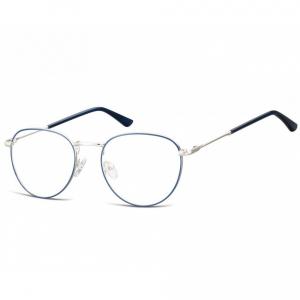Okulary oprawki owalne Lenonki optyczne 920D srebrno-niebieskie