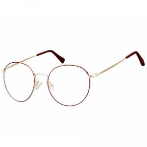 Okulary Lenonki okrągłe Oprawki optyczne 915G złoto-czerwone