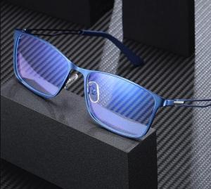 Męskie niebieskie okulary do komputera BLUE LIGHT zerówki 2554C