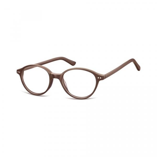 Ciemnobrazowe Okulary oprawki okragle Sunoptic CP147C