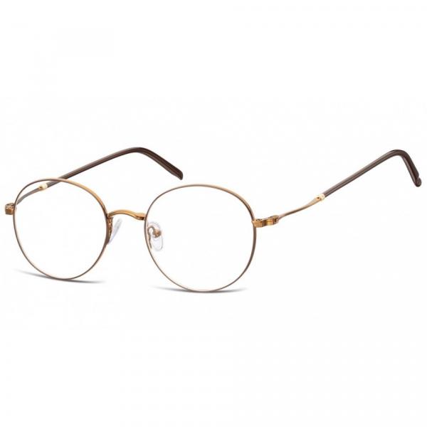 Lenonki okrągłe Okulary oprawki optyczne 927G brązowo-kawowe