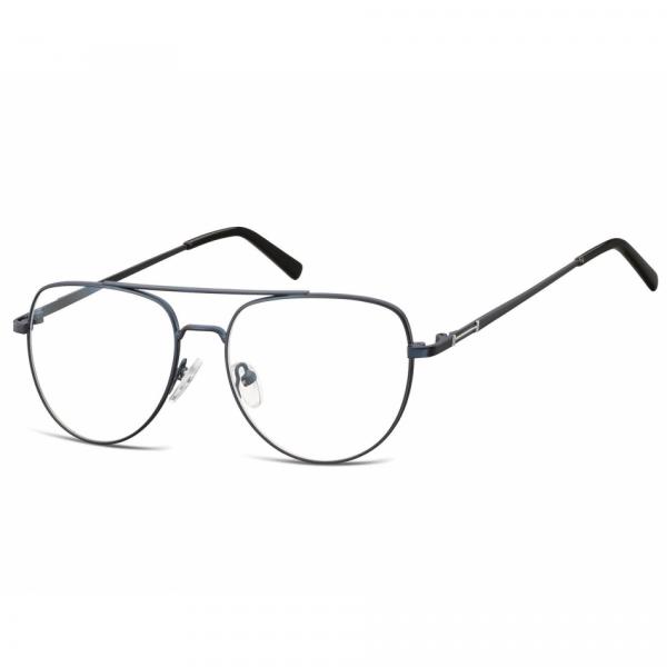 Okulary oprawki korekcyjne pilotki zerówki Sunoptic 889D granatowy + srebrny