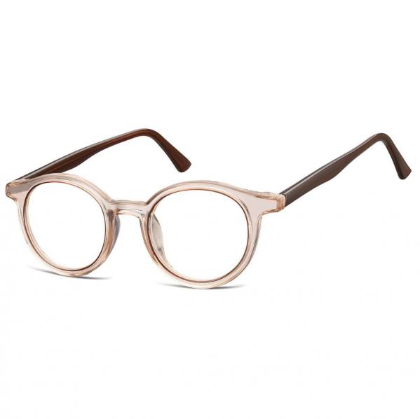 Okrągłe oprawki korekcyjne okulary zerówki TR-97B brązowy transparentny