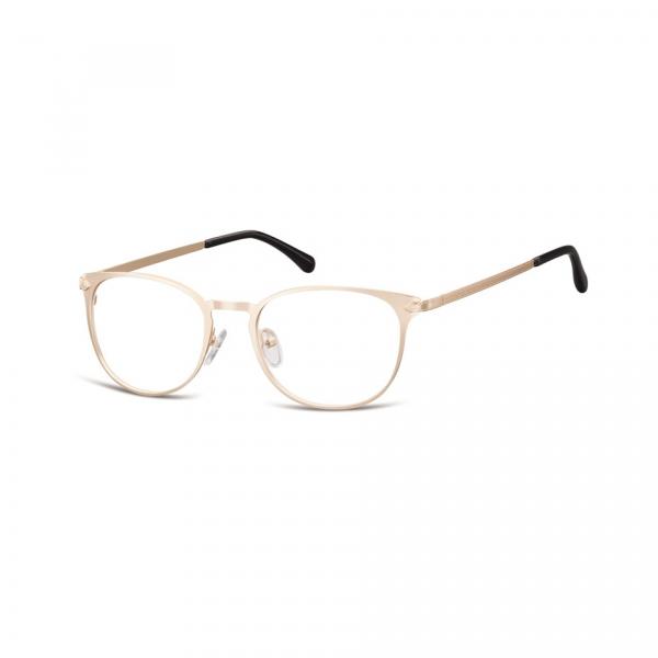 Okulary oprawki damskie kocie oczy stalowe Sunoptic 992H złote