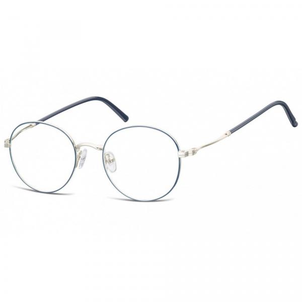 Lenonki okrągłe Okulary oprawki optyczne 927A niebiesko-srebrne