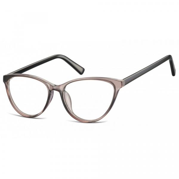 Oprawki korekcyjne okulary Kocie Oczy zerówki Sunoptic CP127D jasnoszare