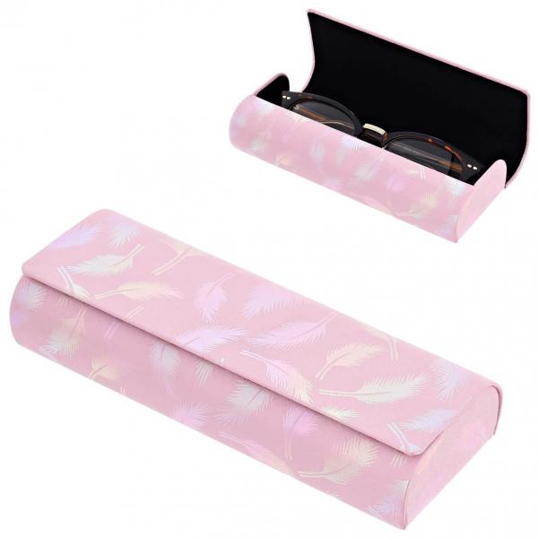 Etui okularowe na magnes holograficzne pióra ET-130A Jasny Róż