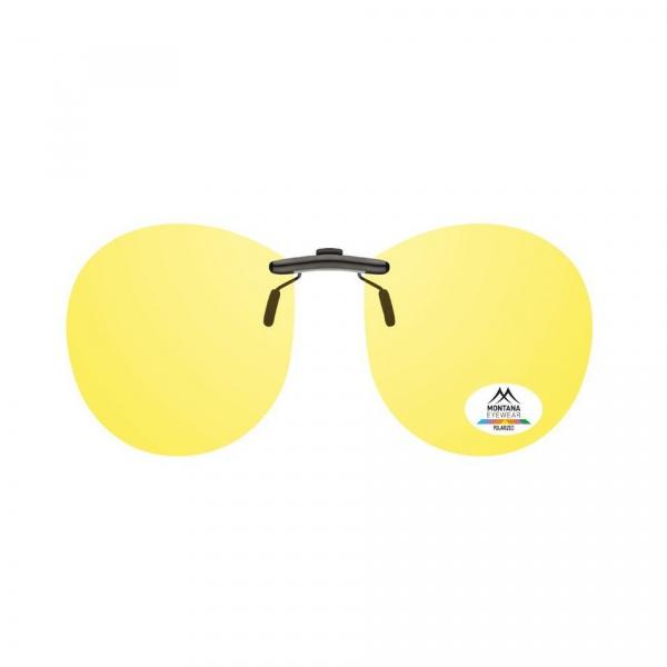 Nakładki na okulary korekcyjne żółte Pilotki polaryzacja do jazdy w nocy Montana C4C