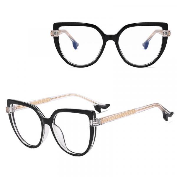 Damskie Okulary NA OBCASIE zerówki do komputera kocie BLUE LIGHT 25159 Czarne