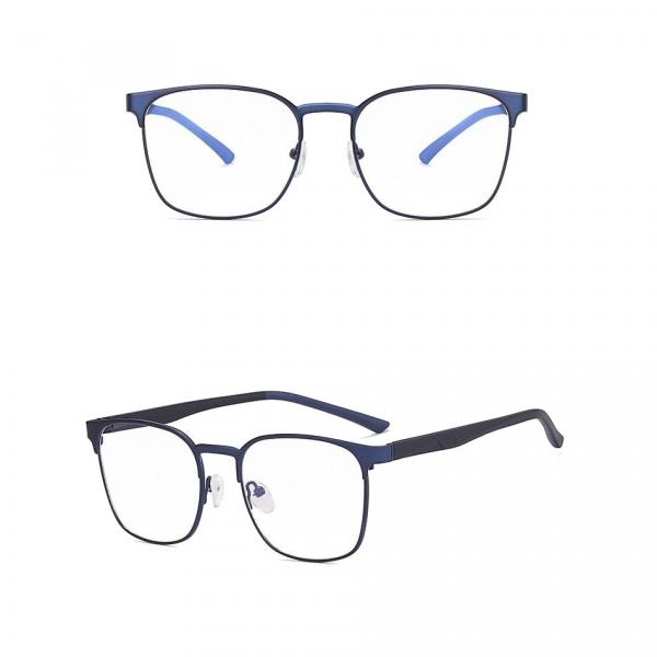 Solidne okulary zerówki do komputera BLUE LIGHT granatowo-czarne z flexami 25126E
