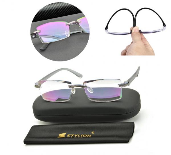 Bezramkowe gotowe okulary Minusy -2.50 przydymione z antyrefleksem ST321