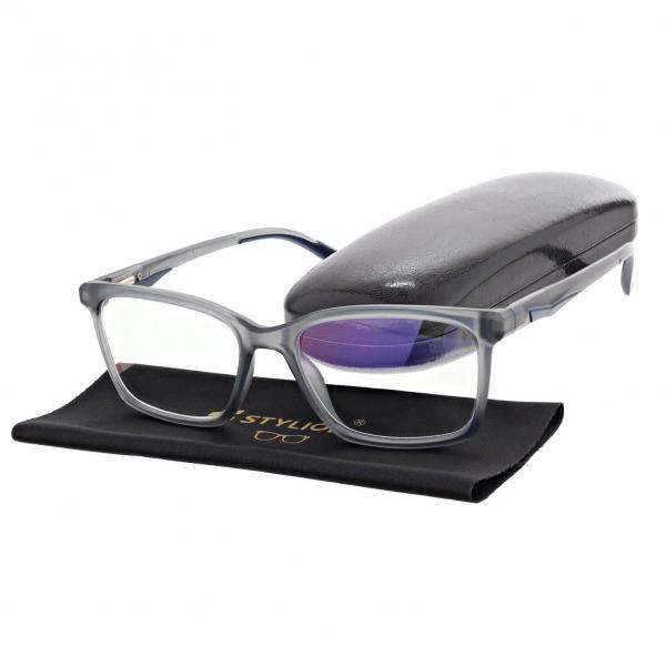 Męskie okulary zerówki +0.00 do komputera Blue Light ST339 szare