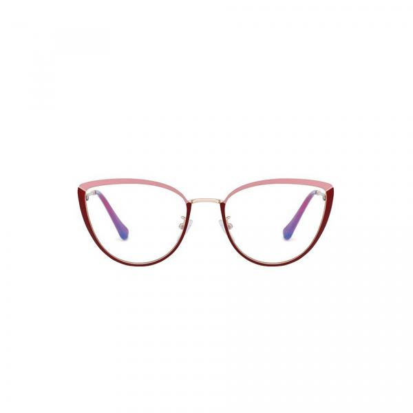Okulary kocie do komputera damskie z filtrem BLUE Light zerówki 2583-3
